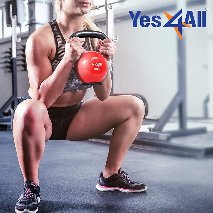 Yes4All Kettlebells Rubber Base (10-65 lbs)