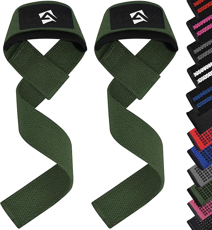 Lifting Wrist Straps for Weightlifting, Powerlifting & Deadlifts – 23” Neoprene Padded Cotton Straps for Strength Training & Gym Workouts - Maximum Grip Support for Men & Women