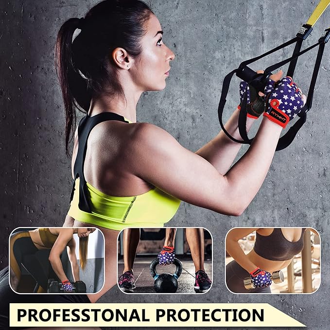 Workout Gloves for Women Men - Weight Lifting Gloves with Full Palm Protection & Extra Grip for Women Gym, Weightlifting, Weight Lift, Rowing, Exercise, Sport, Cycling