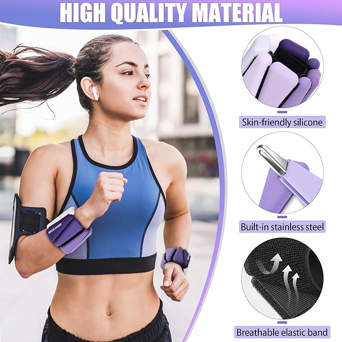 Wrist Weights for Women At Home 1Lb Ankle 2 Adjustable