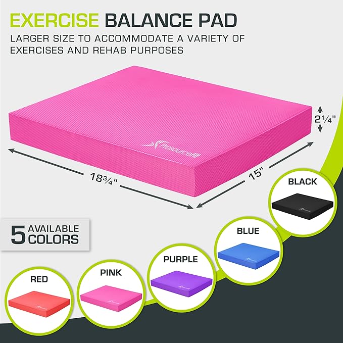 ProsourceFit Exercise Balance Pad – Cushioned Non-Slip Foam
