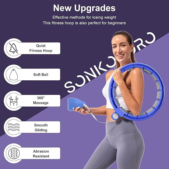 Weighted Workout Hoop for Adult Weight Loss - 50" Plus