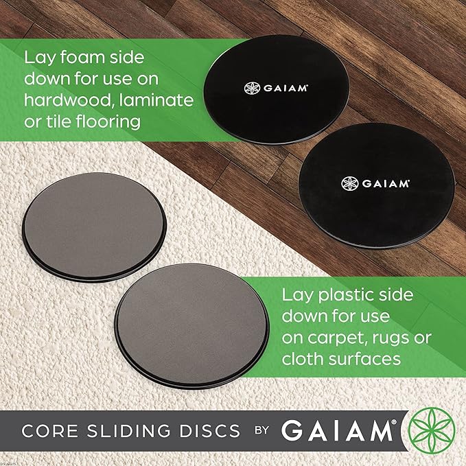 Gaiam Core Sliding Discs - Dual Sided Workout