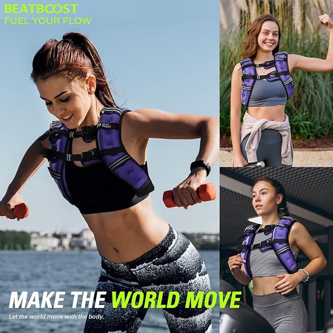 Weighted Vest for Women Men BeatBoost 5 10 15 20 25 30 lb Weight Vest with Ironsand for Walking Strength Training Running Workout