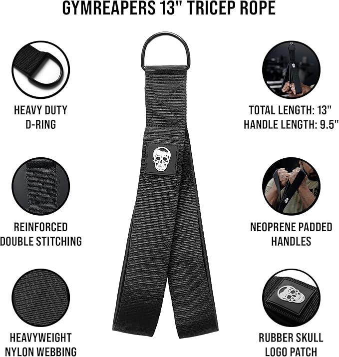 Gymreapers Tricep Rope Cable Attachment (3 Lengths Built