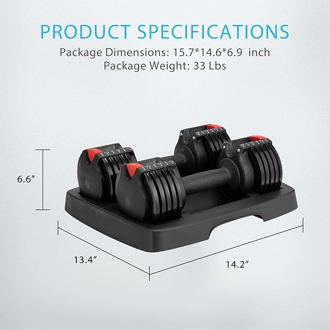 VIVOHOME 2.5 lbs to 15 lbs Adjustable Weights 2 with