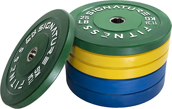 Signature Fitness 2" Olympic Bumper Plate Weight Plates 7FT Olympic