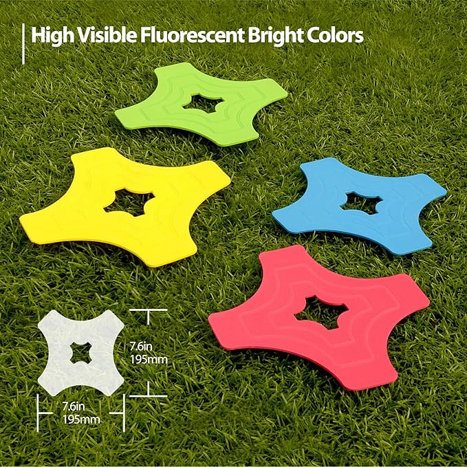 Pro Disc Cones Agility Training Markers 40 Pack,Flat