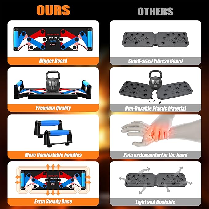 Solid Push Up Board Home Workout Equipment Multi-Functional