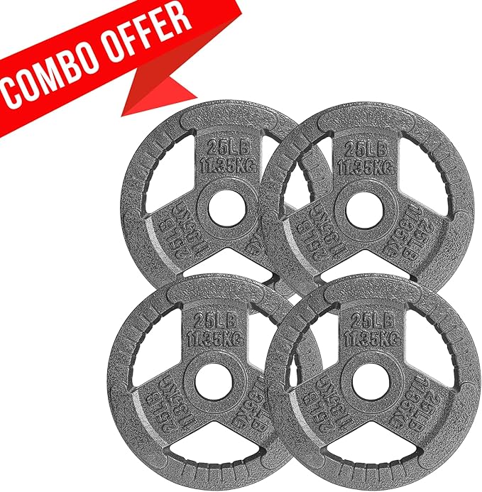 Yes4All Olympic Rubber Grip Plates for Barbell 2-Inch Weight