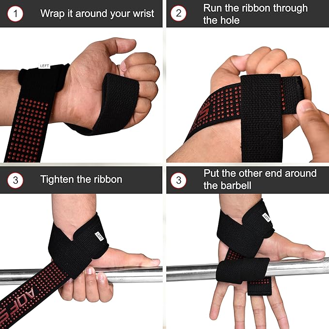 Lifting Wrist Straps for Weightlifting, Powerlifting & Deadlifts – 23” Neoprene Padded Cotton Straps for Strength Training & Gym Workouts - Maximum Grip Support for Men & Women
