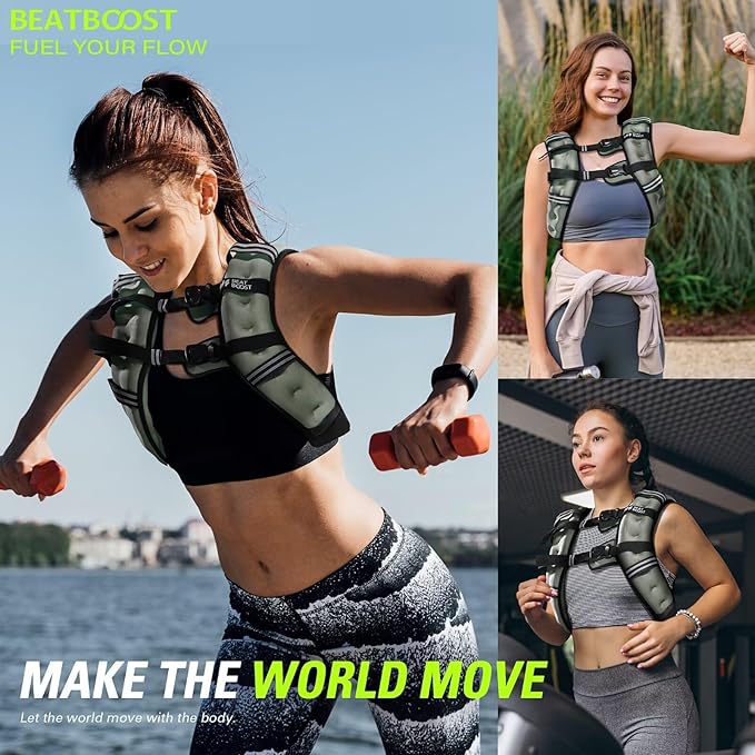 Weighted Vest for Women Men BeatBoost 5 10 15 20 25 30 lb Weight Vest with Ironsand for Walking Strength Training Running Workout