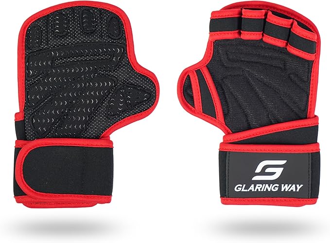 Neoprene Padded Weight Lifting Gloves for Men and Women - Ventilated Wrist Wrap Gloves for Athletes Gym Sessions Cycling Tracking & Sports with Full Palm Protection