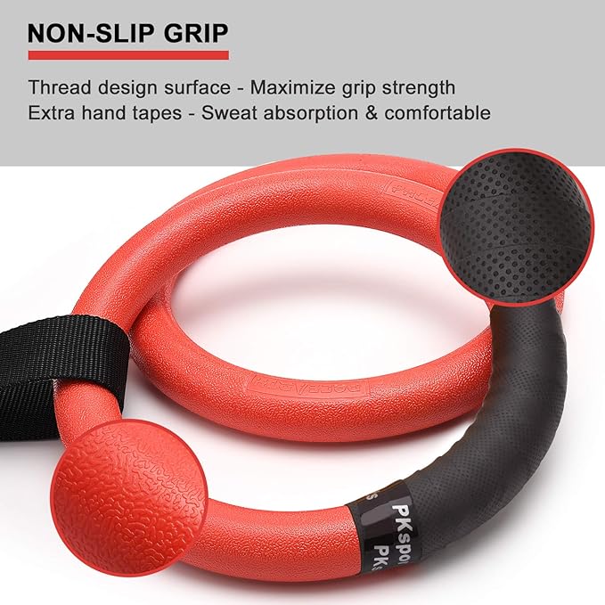 PACEARTH Gymnastic Rings 1100lbs Capacity with 14.76ft Adjustable