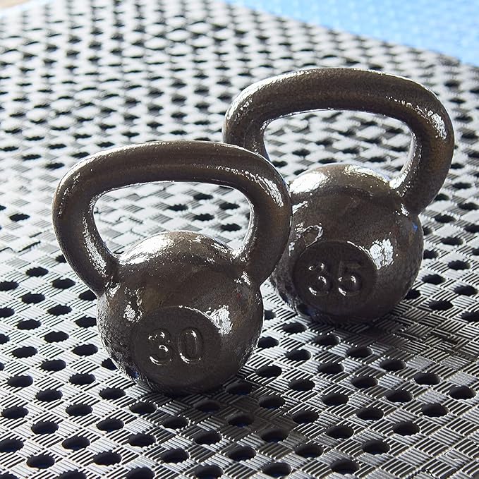 Cast Iron Kettlebell Weights for Home Gym, Heavy Duty Strength Training, Workout Equipment for HIIT, Functional Fitness