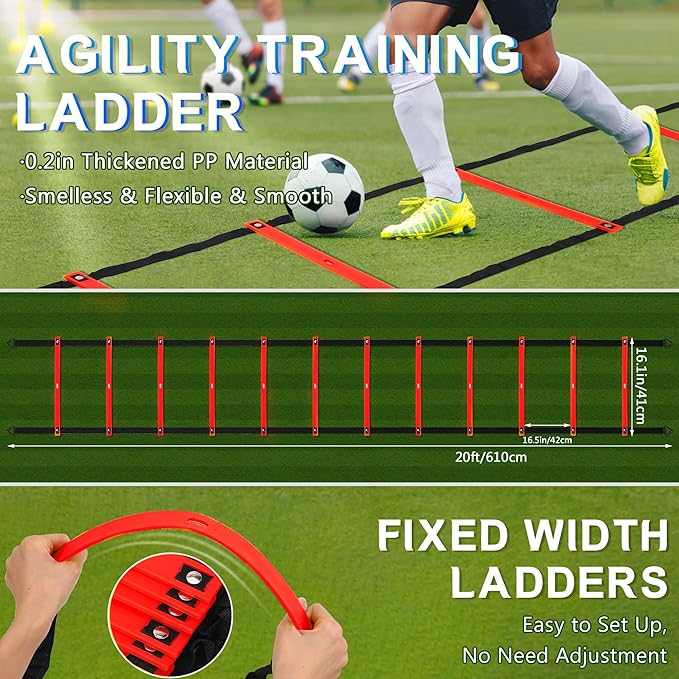 Fixed Rung Agility Ladder 丨20ft 12 Rungs No