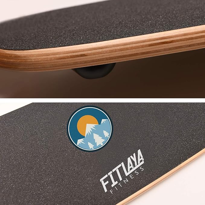 Fitlaya Fitness Balance Board Trainer Wooden Training Equipment for Fitness Workout, Hockey, Skateboarding, Surfing and Snowboarding