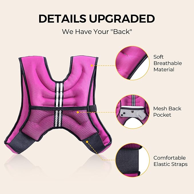 PACEARTH Weighted Vest,4lb/6lb/10lb/12lb/16lb/20lb/25lb/30lb Weight Vest with Reflective Stripe, Body Weight Vests Adjustable for Men, Women Workout, Strength Training, Running, Walking, Jogging
