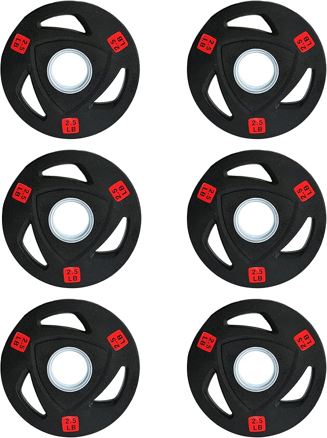 Signature Fitness Vinyl Coated Cast Iron Plate Weight Plate for Strength Training and Weightlifting, Standard or Olympic, Multiple Sizes