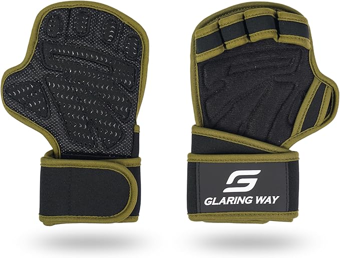 Neoprene Padded Weight Lifting Gloves for Men and Women - Ventilated Wrist Wrap Gloves for Athletes Gym Sessions Cycling Tracking & Sports with Full Palm Protection