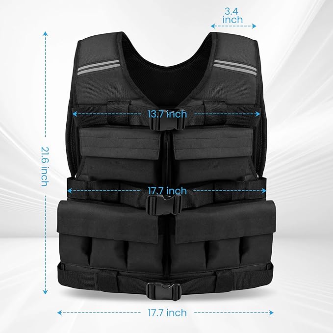 Weighted Vest for Men Woman 18lbs | 30lbs | 40lbs - With Shoulder Pads, Adjustable Weight Vest For Walking, Rucking, Cross Training, Running, Muscle Building - Breathable, Comfortable, Washable
