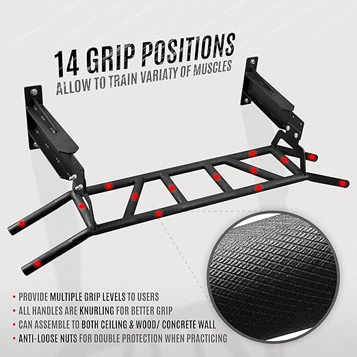 Yes4All Heavy Duty Wall Mounted Pull Up Bar