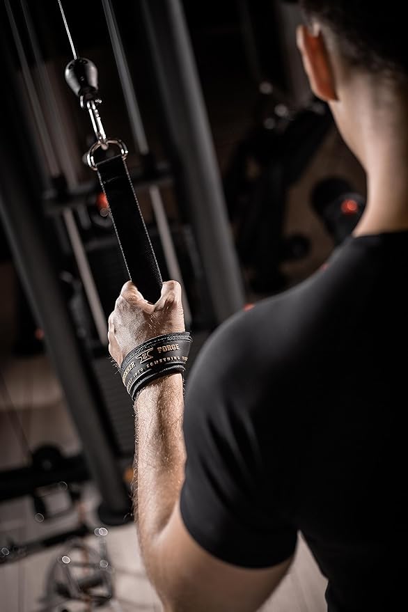Weightlifting Wrist Straps with Superior Wrist Support Used for Deadlifting, Bodybuilding, Powerlifting and Newly Designed D-Rings for a Cable Gym Workout! Weight Lifting Straps