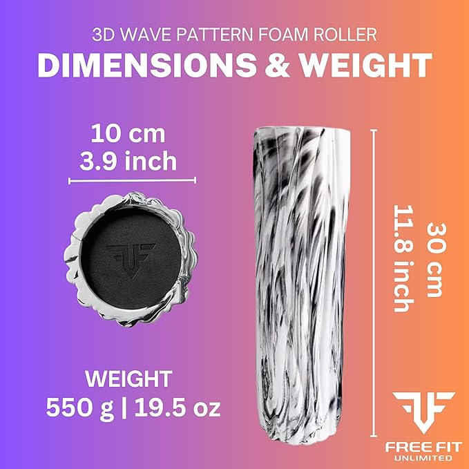 Small Foam Roller-Back Roller-Foam Rollers for Muscle Massage-Boost 3D Design-Portable (12 inch),