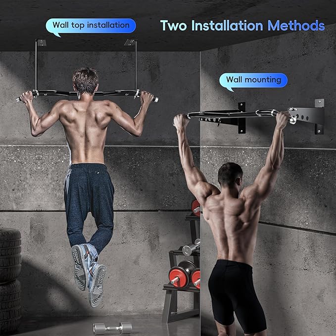 Multifunctional Wall Mounted Pull Up Bar - 48’’ 500 lbs