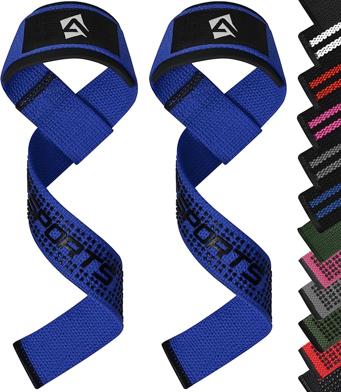 Lifting Wrist Straps for Weightlifting, Powerlifting & Deadlifts – 23” Neoprene Padded Cotton Straps for Strength Training & Gym Workouts - Maximum Grip Support for Men & Women