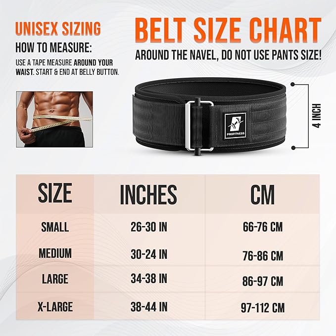 Weightlifting Belt for Men & Women - 4''