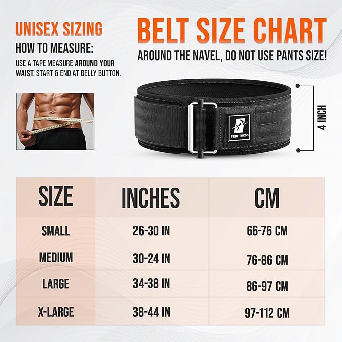 Weightlifting Belt for Men & Women - 4''