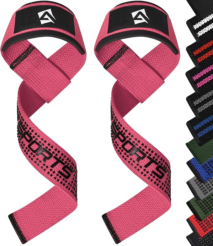 Lifting Wrist Straps for Weightlifting, Powerlifting & Deadlifts – 23” Neoprene Padded Cotton Straps for Strength Training & Gym Workouts - Maximum Grip Support for Men & Women