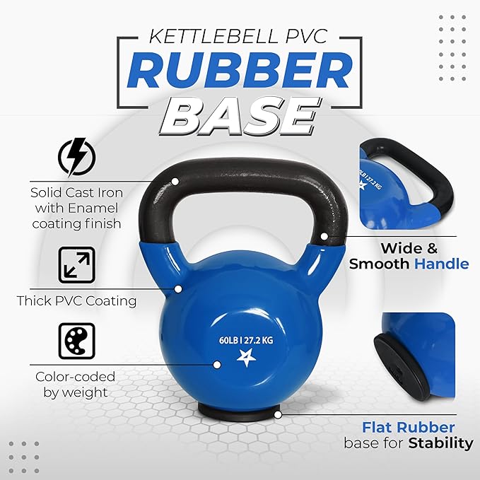 Yes4All Kettlebells Rubber Base (10-65 lbs)