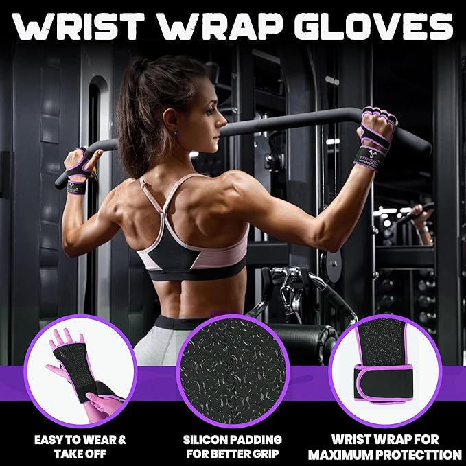 FITNESS FORCE Ventilated Gym Gloves for Men with Built-in Wrist Support for Workouts Weightlifting Gloves Workout Gloves for Women Exercise Fitness Gloves Perfect for Powerlifting, Cross Training