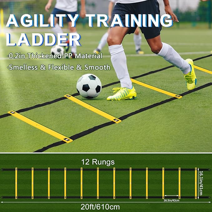 Fixed Rung Agility Ladder 丨20ft 12 Rungs No