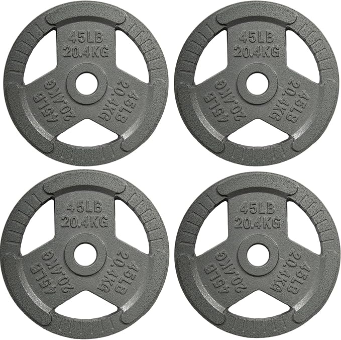 Yes4All Olympic Rubber Grip Plates for Barbell 2-Inch Weight