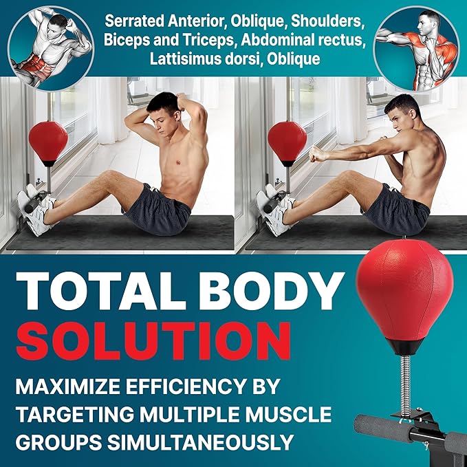GLACIAL Doorway Sit-Up Exercise Bar with Punching Bag