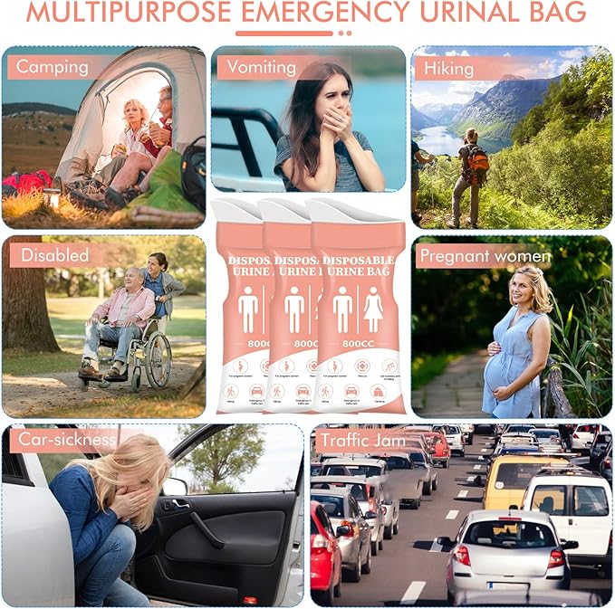 DIBBATU Disposable Urinal Bag 12 PCS 800ML Emergency