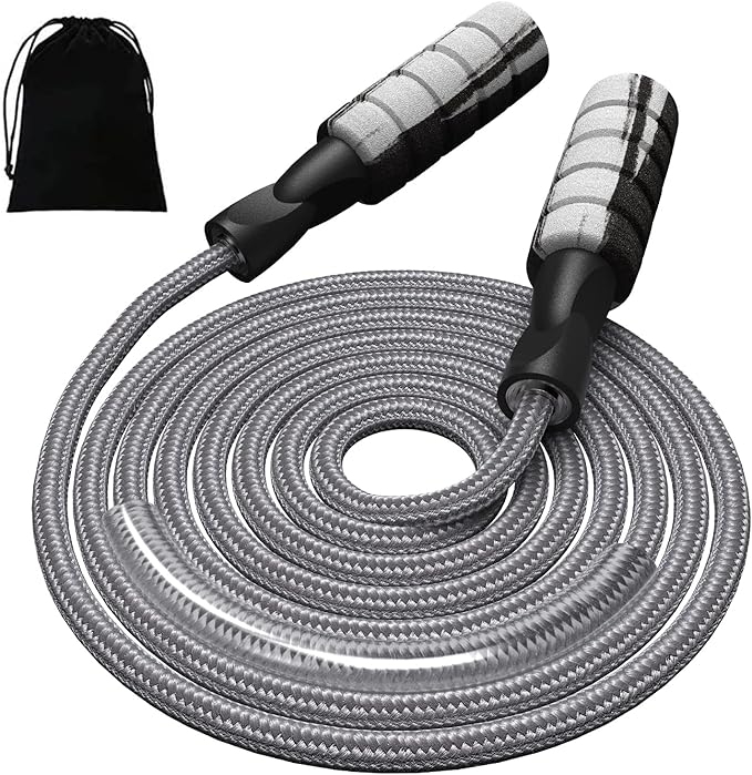 FITMYFAVO Jump Rope Cotton Adjustable Skipping Weighted jumprope