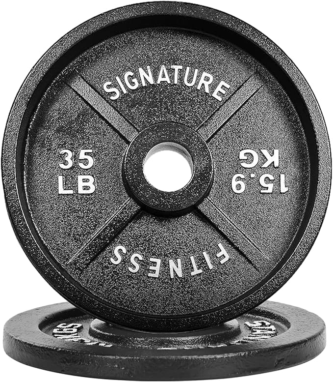 Deep Dish 2-Inch Olympic Cast Iron Weight Plates with E-Coating