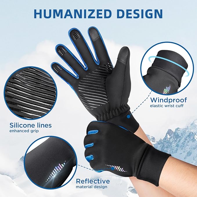 SIMARI Kids Winter Gloves Touchscreen Warm Thermal Water-Resistant for Boy Girl Running Cycling Snow Skiing in Cold Weather