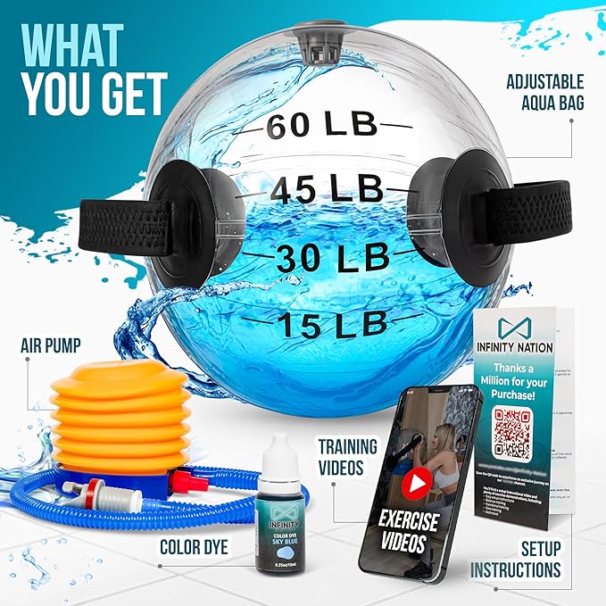 Large Aqua Bag for Workout - 15 to 60 LB