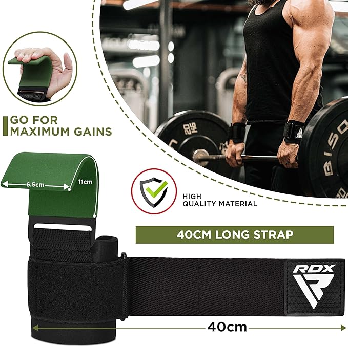 RDX Weight Lifting Hooks Straps Pair 7mm Neoprene