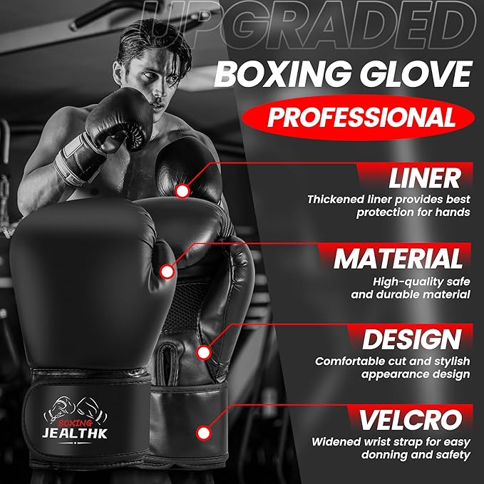 4FT High-Density Oxford Fabric Unfilled Punching Bag for Adults. Boxing Training Equipment with 12OZ Gloves for Boxing MMA Kickboxing Karate Muay Thai Home Gym Training