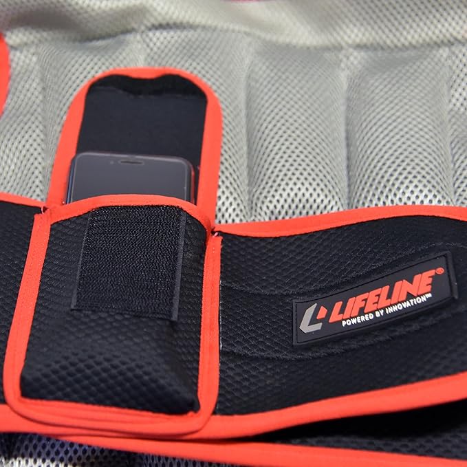 Lifeline Adjustable Weighted Vest up to 10lb with Padded Shoulders and Reflective Stripes