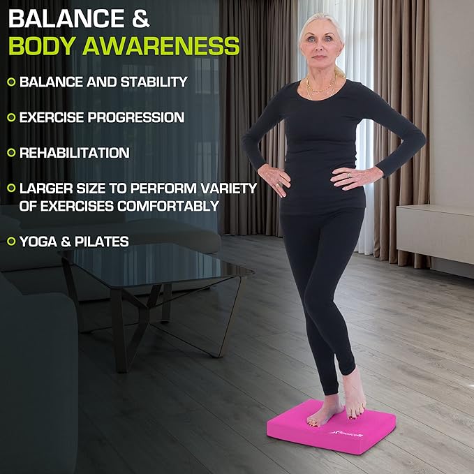 ProsourceFit Exercise Balance Pad – Cushioned Non-Slip Foam