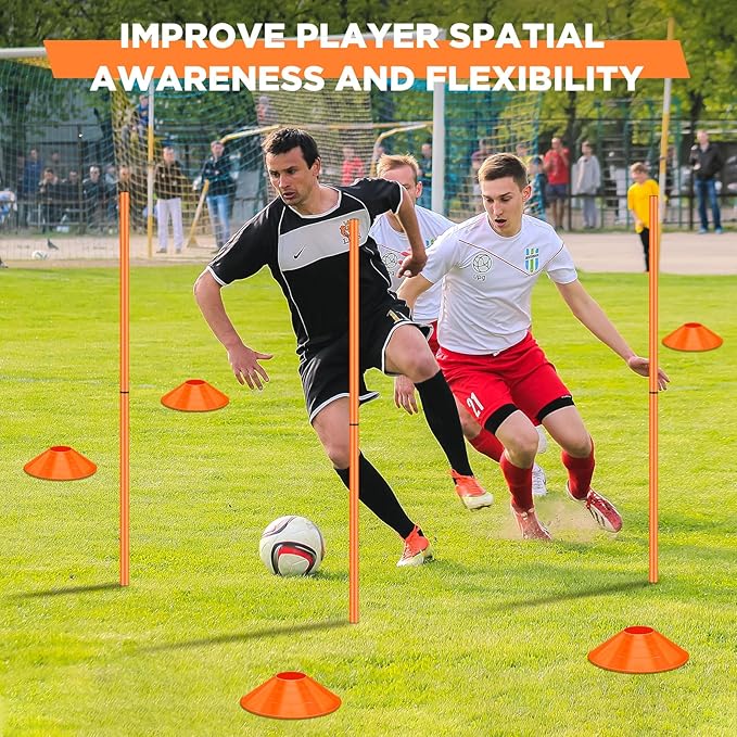 Jenaai 36 Pcs Agility Training Equipment Include 16 5ft and 20 Agility