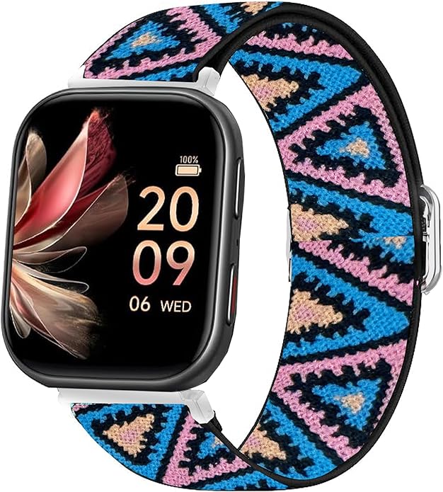 Compatible for FITVII Fitness Tracker Bands, 18mm, 20mm, 22mm Stretch Elastics Nylon Adjustable Replacement Strap Accessories