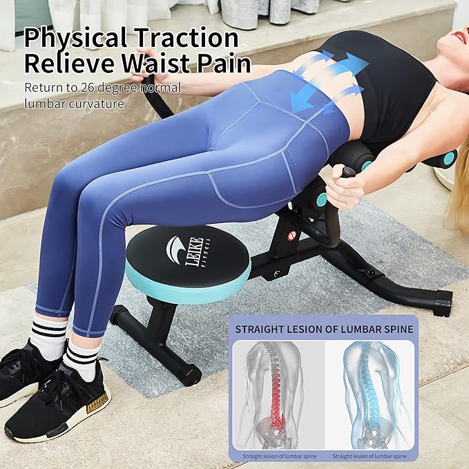 Leikefitness Back Relax Chair with Foam Roller Relieve 360° Rotating